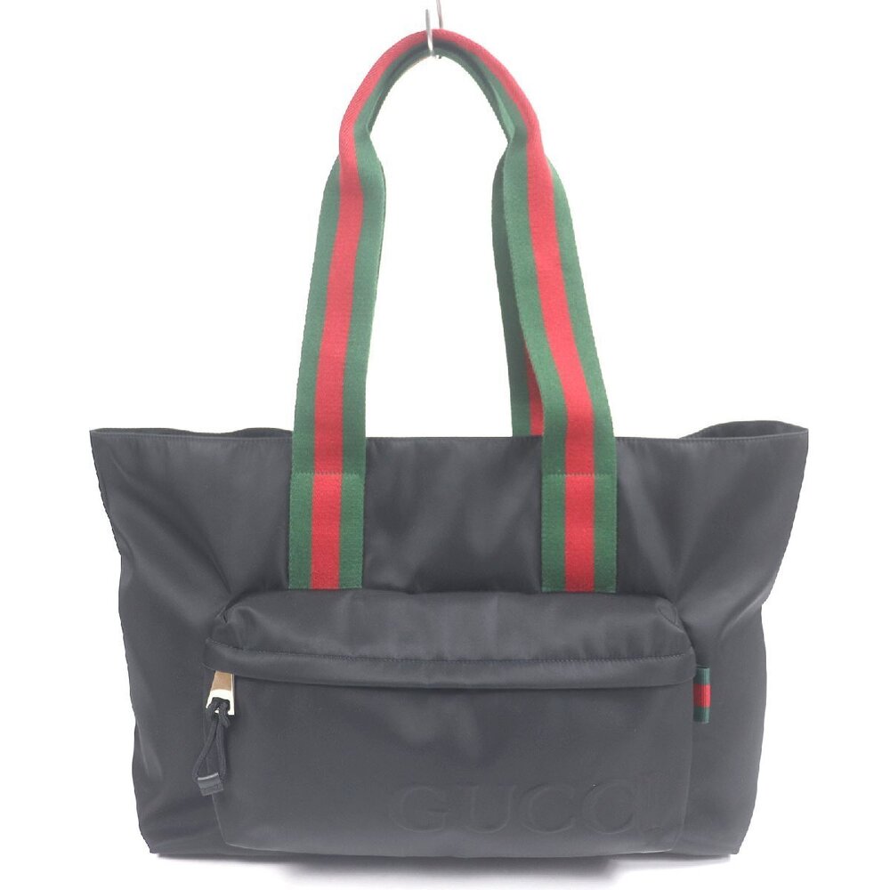 GUCCI Sherry Web Tote Bag Black
